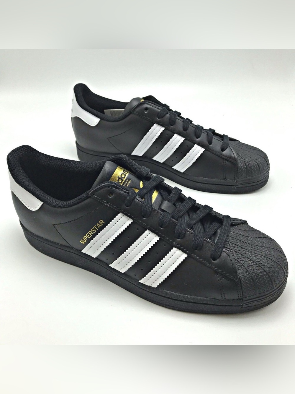 ADIDAS Originals Superstar Core Black Cloud White Gold EG4959 Men's sz 6.5